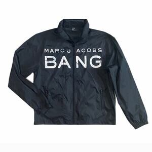 Marc Jacobs BANG‎ Black Full Zip Lightweight Windbreaker Jacket